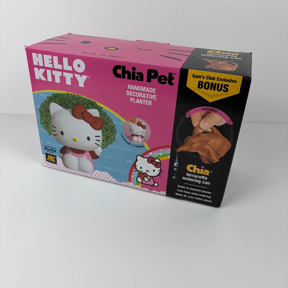 Hello Kitty Chia Pet Decorative Planter Sam's Club Exclusive Bonus Watering Can